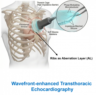 「動態控制超透鏡」技術可直接透過肋骨取得完整、實時且高解像度的心臟影像。